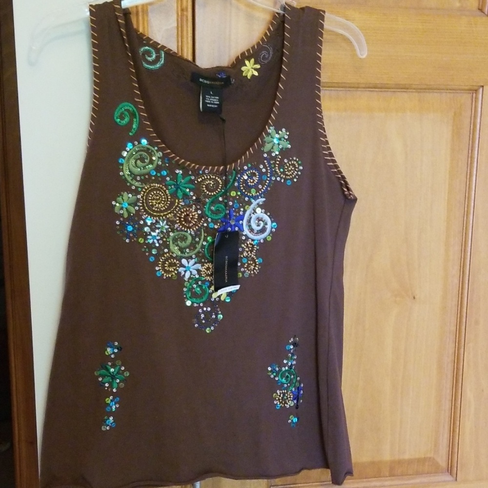 Womens BCBG embroidered tank